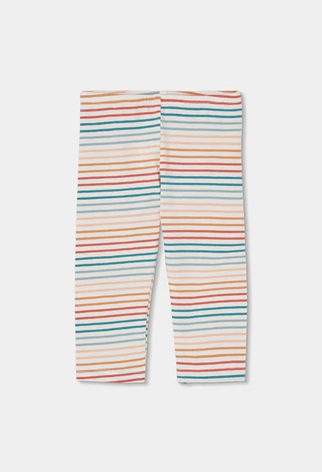 Baby set with T-shirt and beige cotton trousers