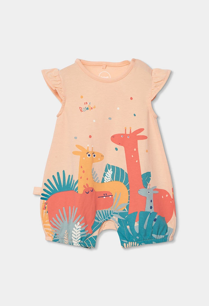 Baby cotton beige sleepsuit