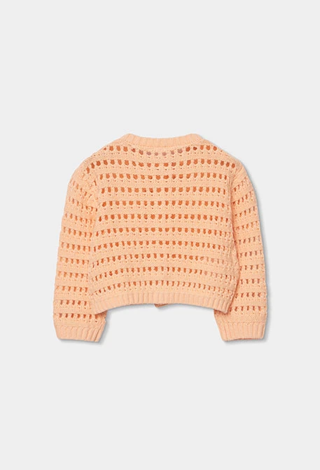 Beige knit baby jacket