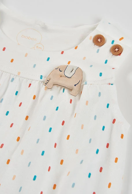 Cotton playsuit for baby, colour white.