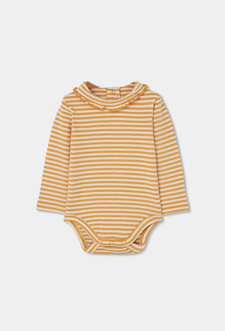 Ensemble maille bébé fille jaune avec écureuil