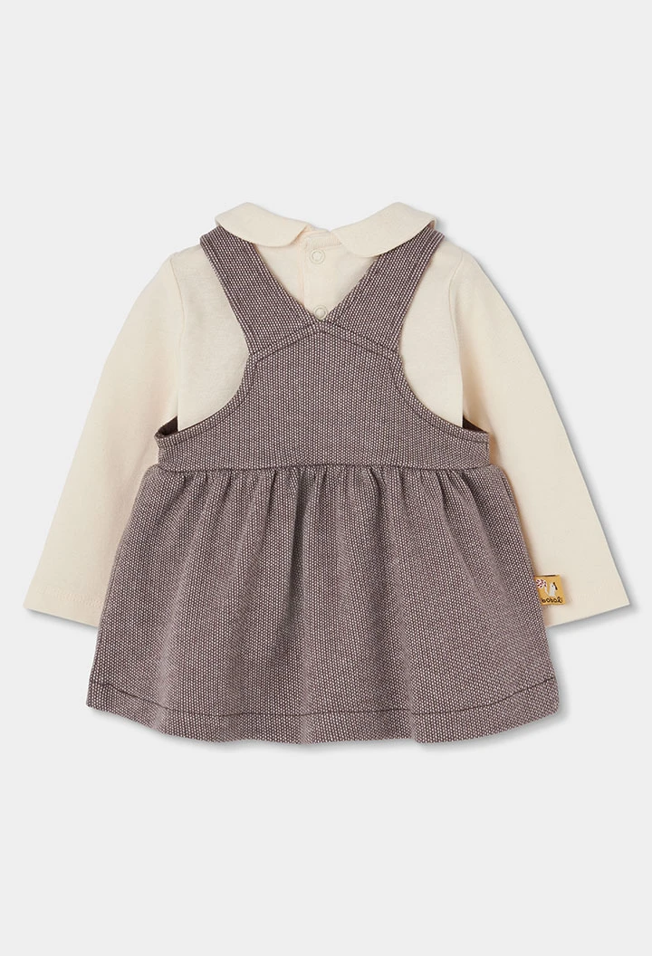 Ensemble maille bébé fille marron brodé écureuil