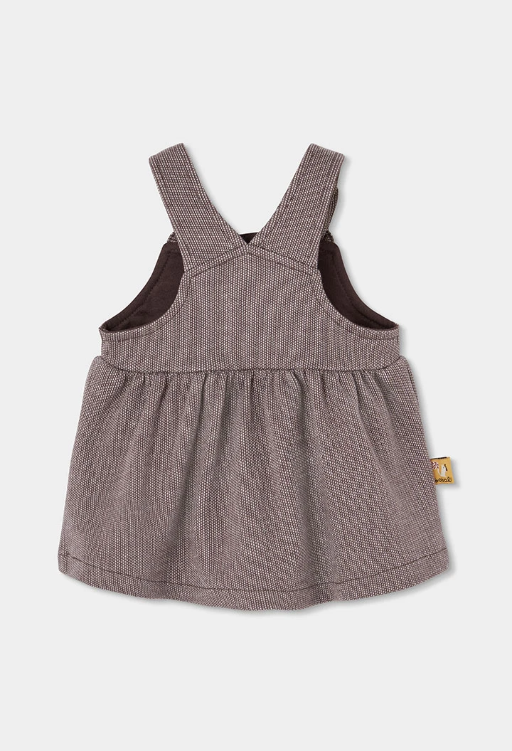 Ensemble maille bébé fille marron brodé écureuil