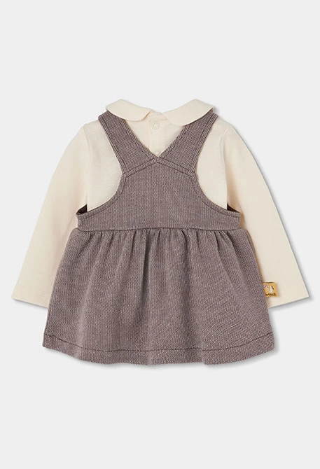 Ensemble maille bébé fille marron brodé écureuil
