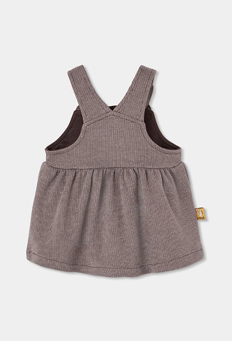 Ensemble maille bébé fille marron brodé écureuil