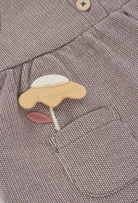 Ensemble maille bébé fille marron brodé écureuil