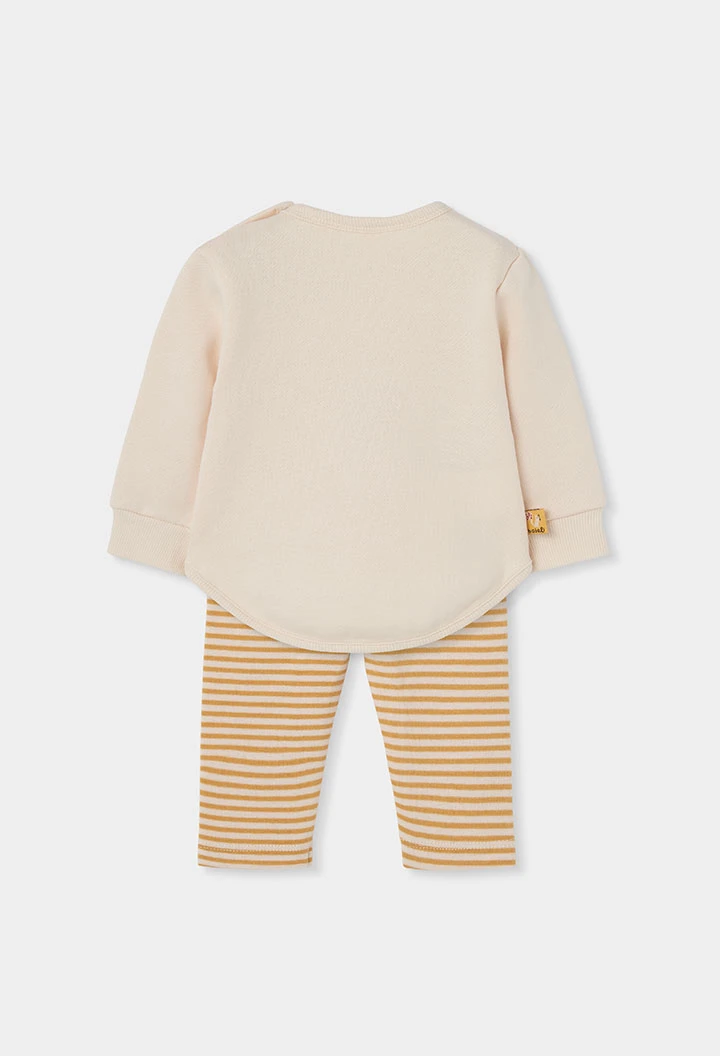 Ensemble en maille bébé fille écru brodé écureuil