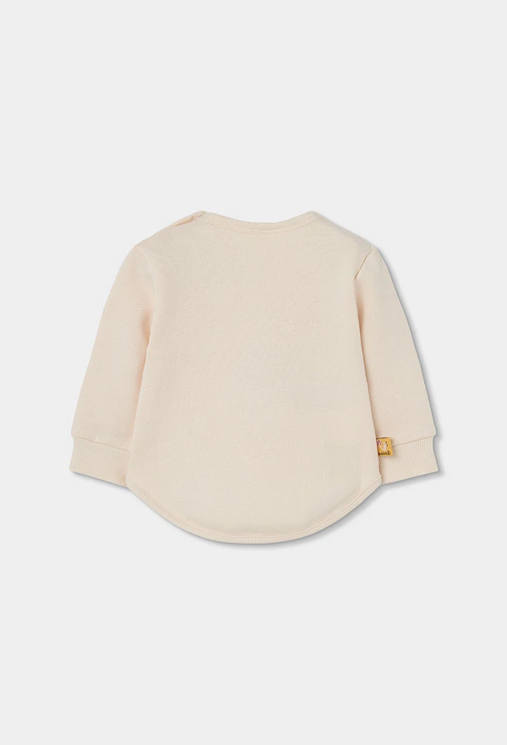 Ensemble en maille bébé fille écru brodé écureuil