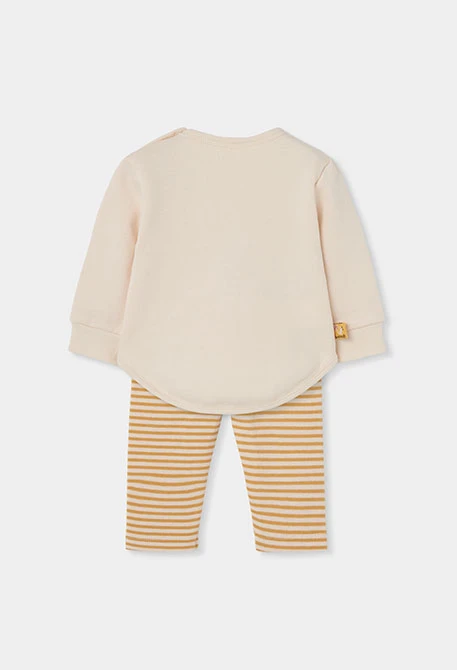 Ensemble en maille bébé fille écru brodé écureuil
