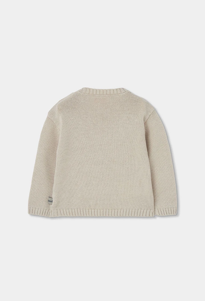 Jersey bebé niña beige bordado de árboles