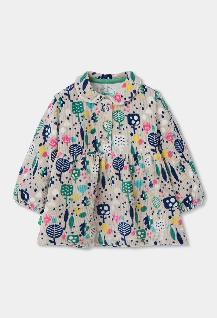 Vestido punto estampado árboles multicolor bebé