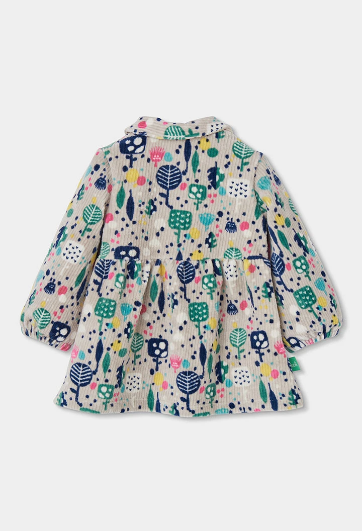 Multicolour tree print knitted dress baby