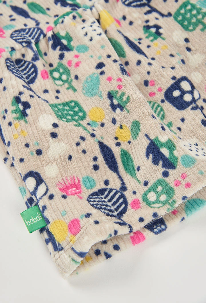 Vestido punto estampado árboles multicolor bebé