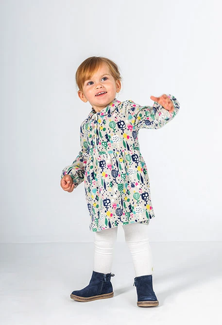 Vestido punto estampado árboles multicolor bebé