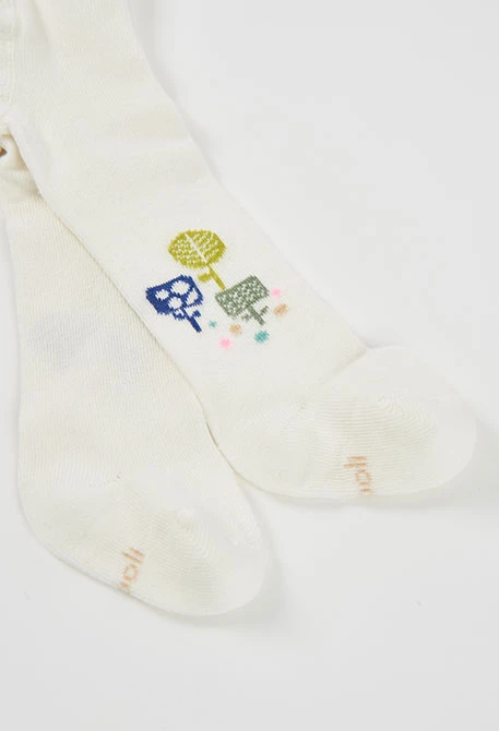 White tree-print leotard for babies