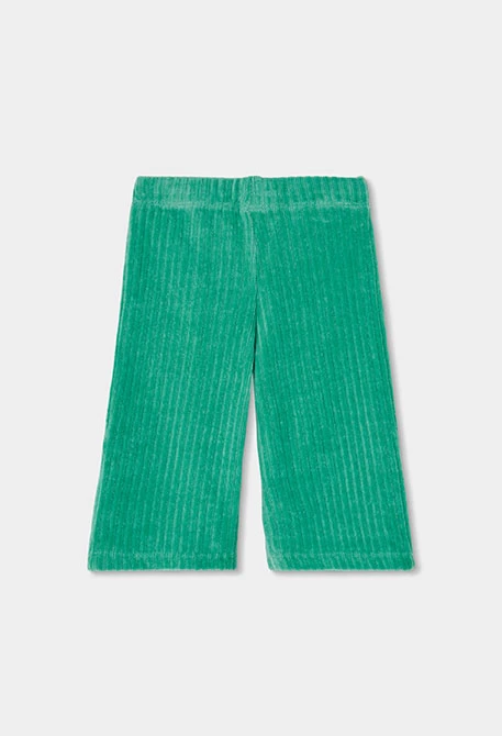 Conjunto punto bebé niña blanco bordado hojas