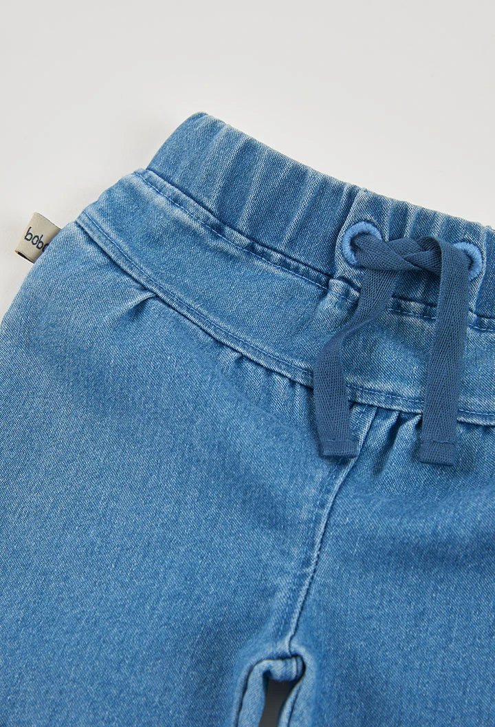 Pantalón denim bebé niña azul bordado de helado