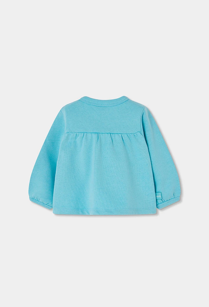 Sudadera felpa bebé niña verde estampado flores