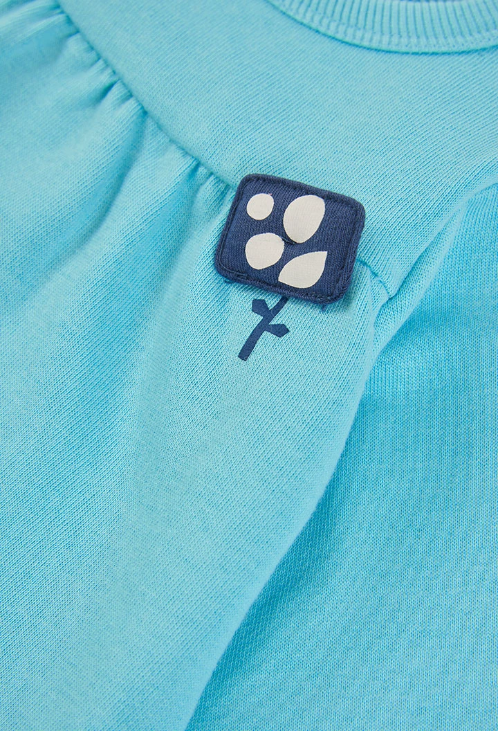 Sudadera felpa bebé niña verde estampado flores