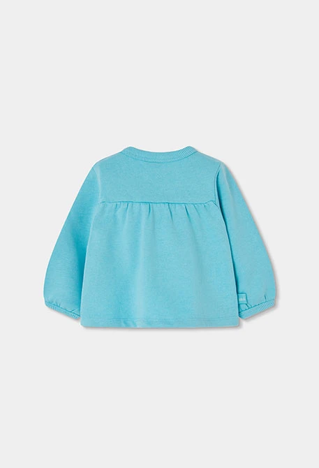 Baby girl green floral print fleece sweatshirt