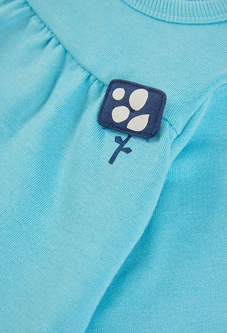Baby girl green floral print fleece sweatshirt