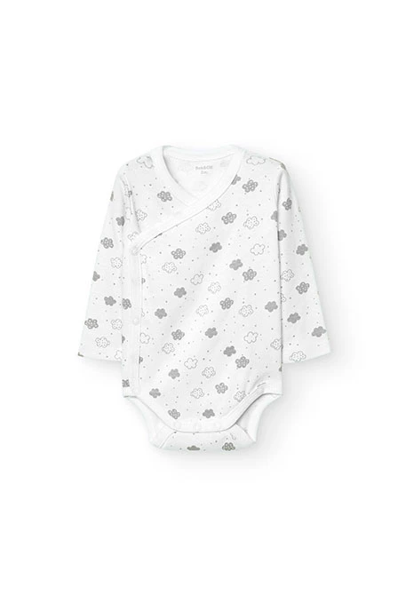 Pack 2 bodys básicos de bebé unisex estampado letras y nubes