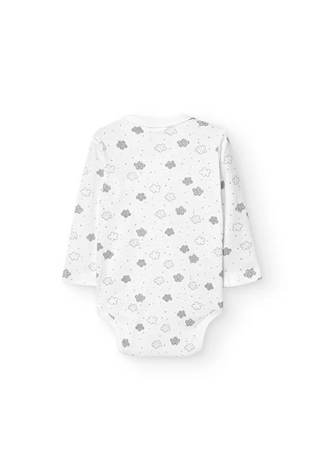 Pack 2 bodys básicos de bebé unisex estampado letras y nubes