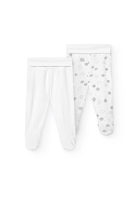 Pack 2 polainas básicas de bebé unisex blanco