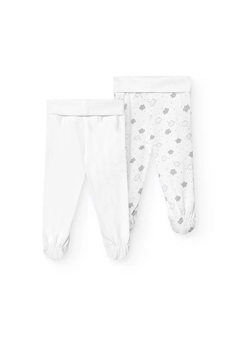 Pack 2 polainas básicas de bebé unisex blanco