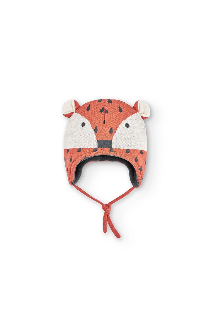 Bonnet tricoté "renard" pour bébé