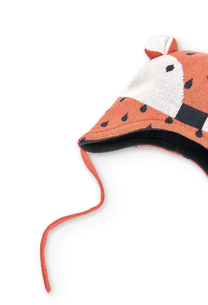 Bonnet tricoté "renard" pour bébé