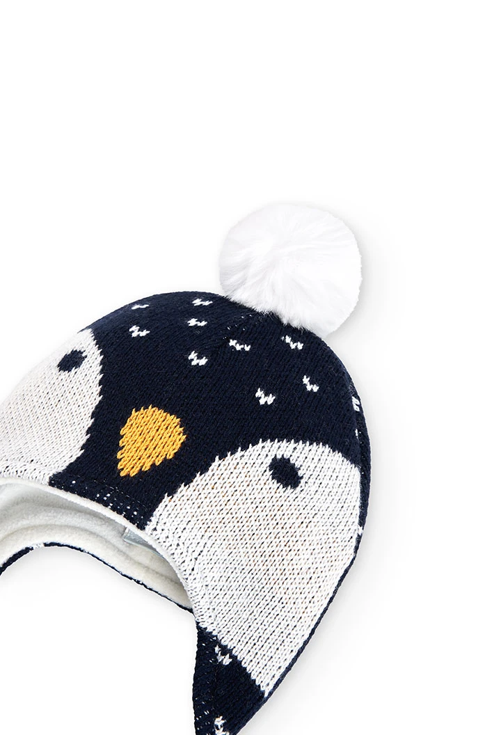 Bonnet tricoté "pingouin" pour bébé