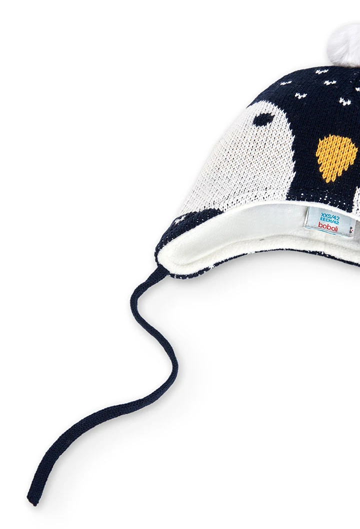 Bonnet tricoté "pingouin" pour bébé