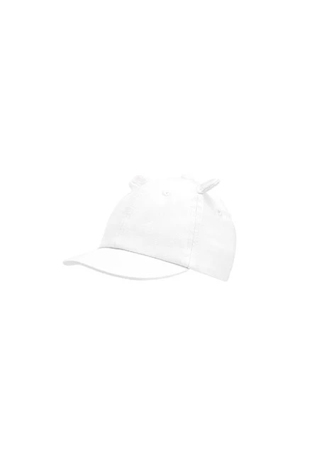 Gorra de teixit amb orelles de nadó blanc