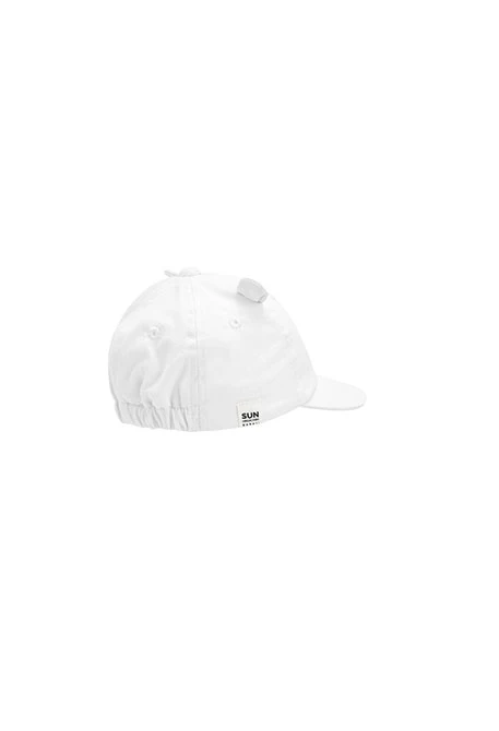 Gorra de teixit amb orelles de nadó blanc