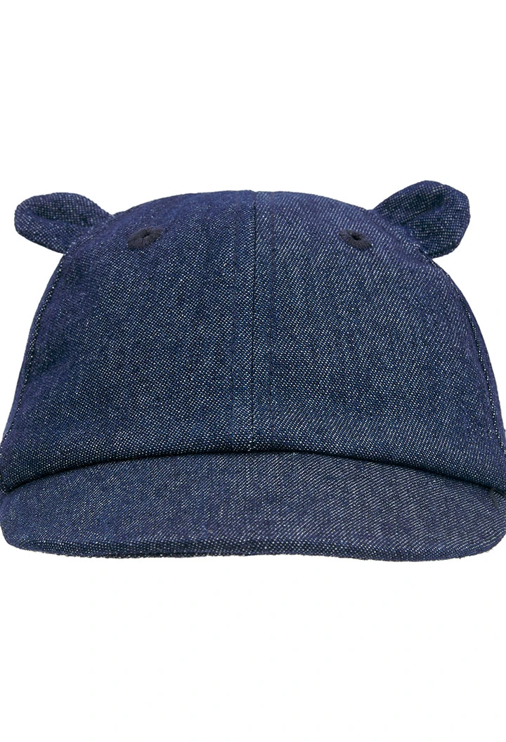 Cappellino neonato blu con orecchie