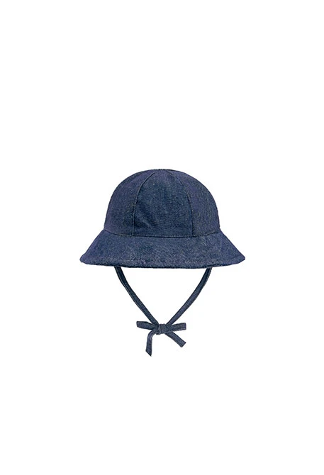 Blue baby hat with bow
