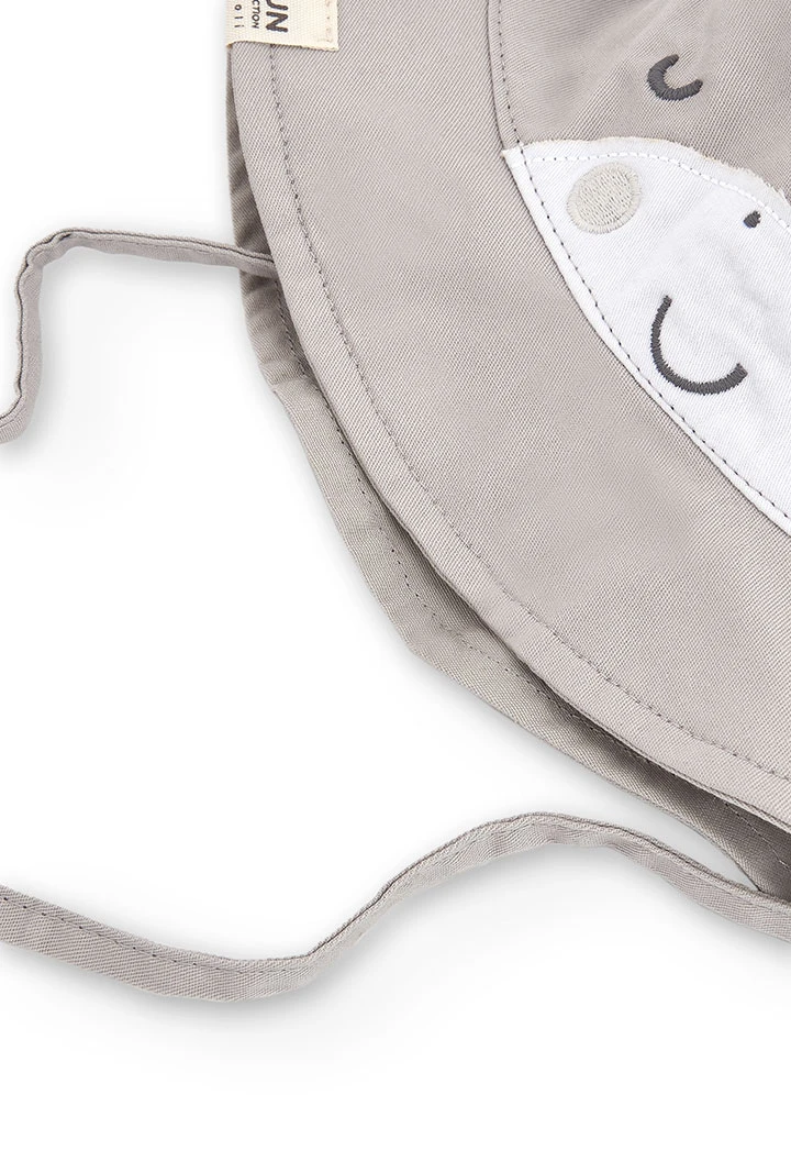 Bonnet en toile epaisse "safari" pour bébé