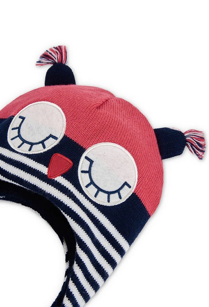 Bonnet tricoté "hibou" pour bébé