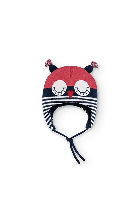 Bonnet tricoté "hibou" pour bébé