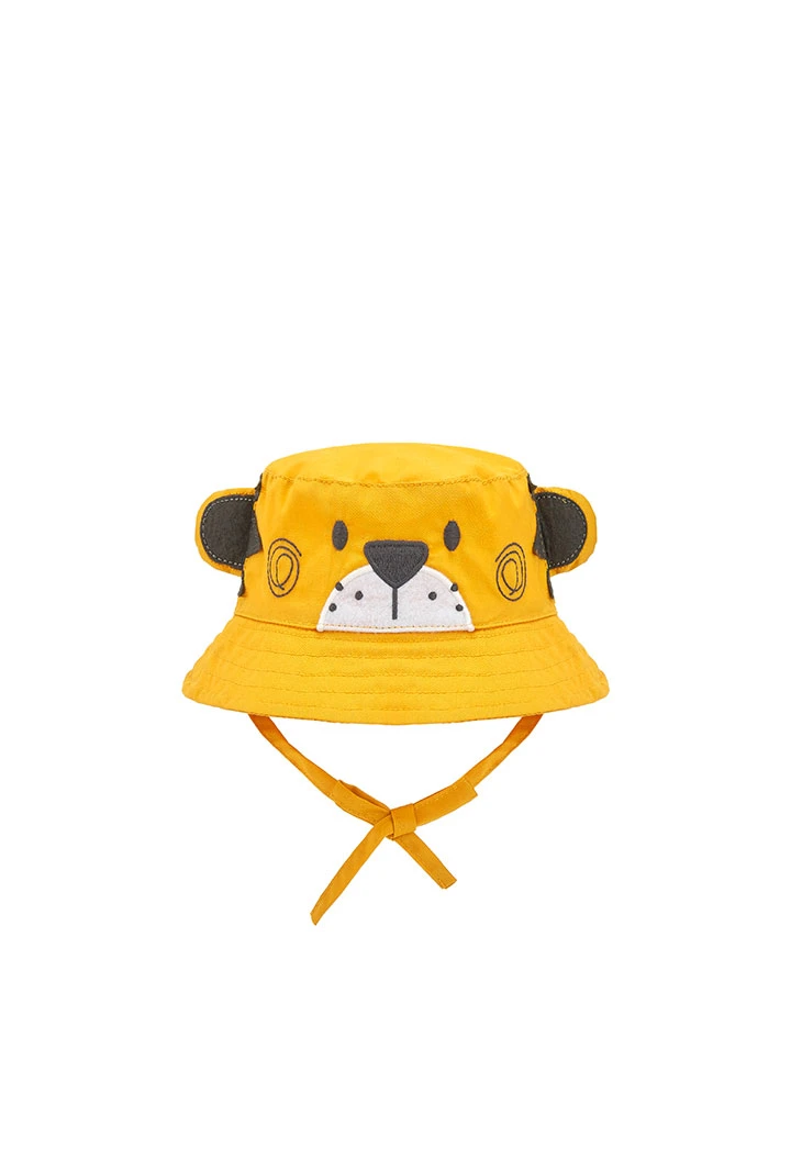 Bonnet en sergé bébé en jaune