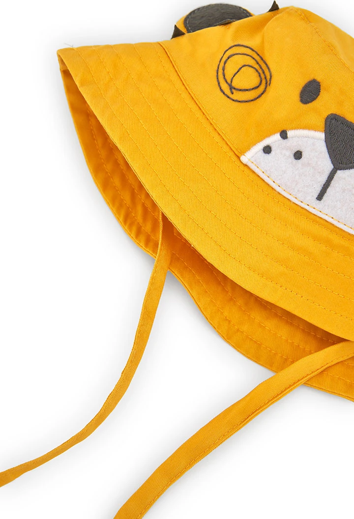 Bonnet en sergé bébé en jaune