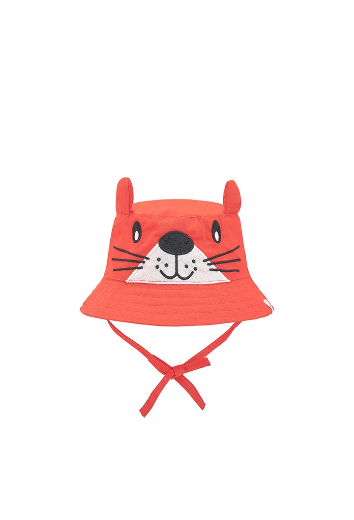 Bonnet en sergé bébé en orange