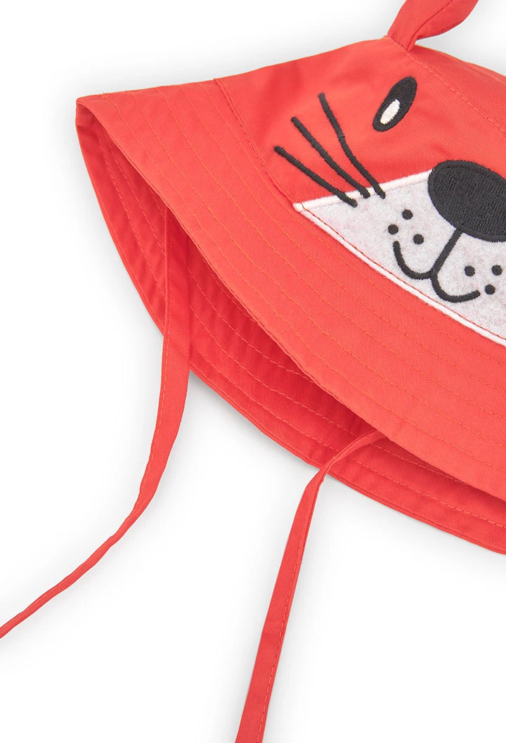 Bonnet en sergé bébé en orange