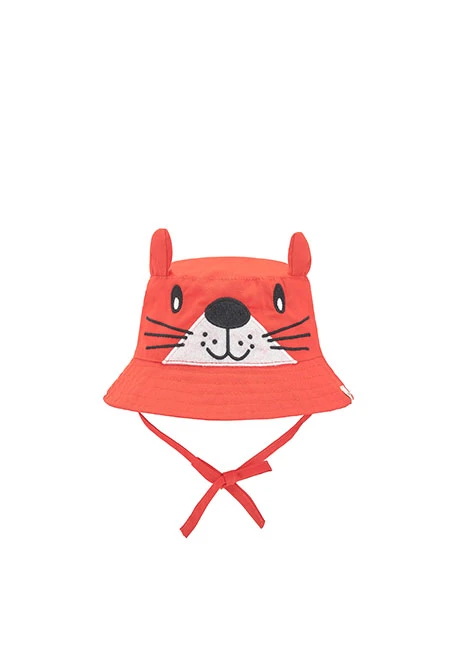 Bonnet en sergé bébé en orange