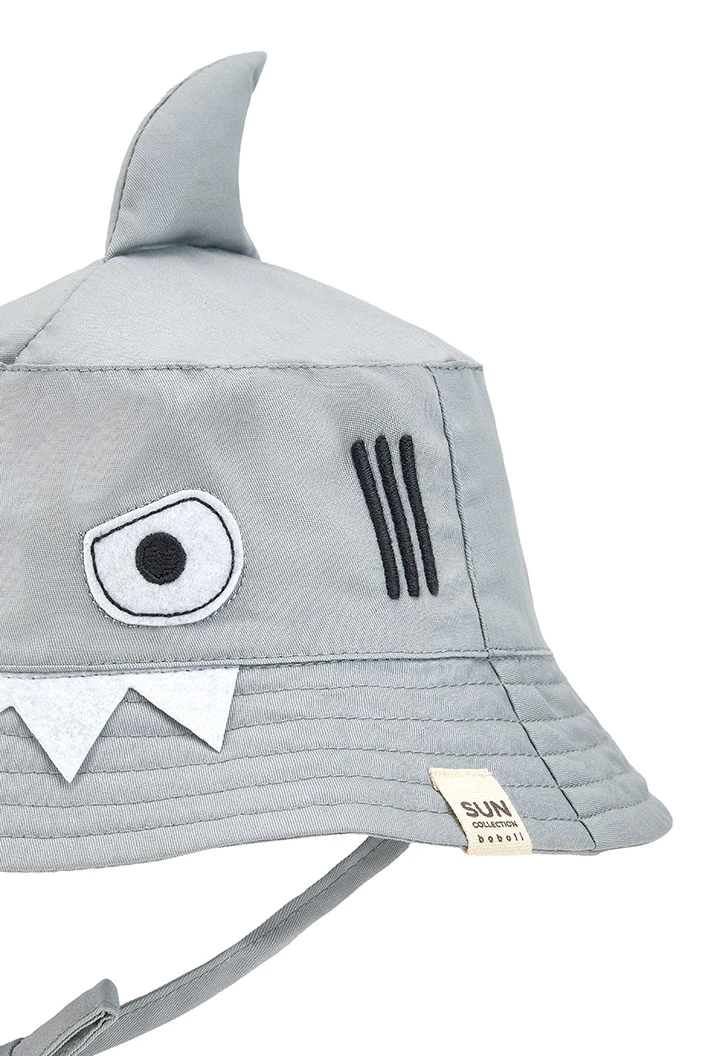 Bonnet en sergé bébé en gris