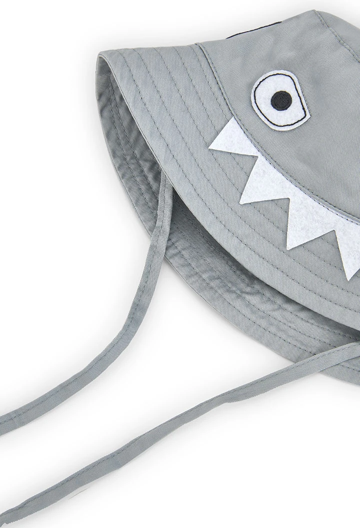 Bonnet en sergé bébé en gris