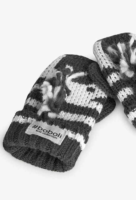 Baby-Strickhandschuhe in Grau