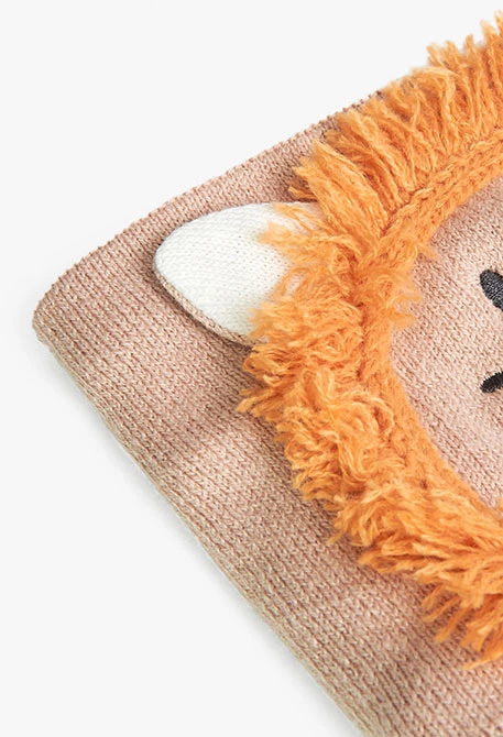 Beigefarbener Strickschal für Babys