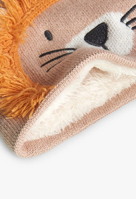 Beigefarbener Strickschal für Babys